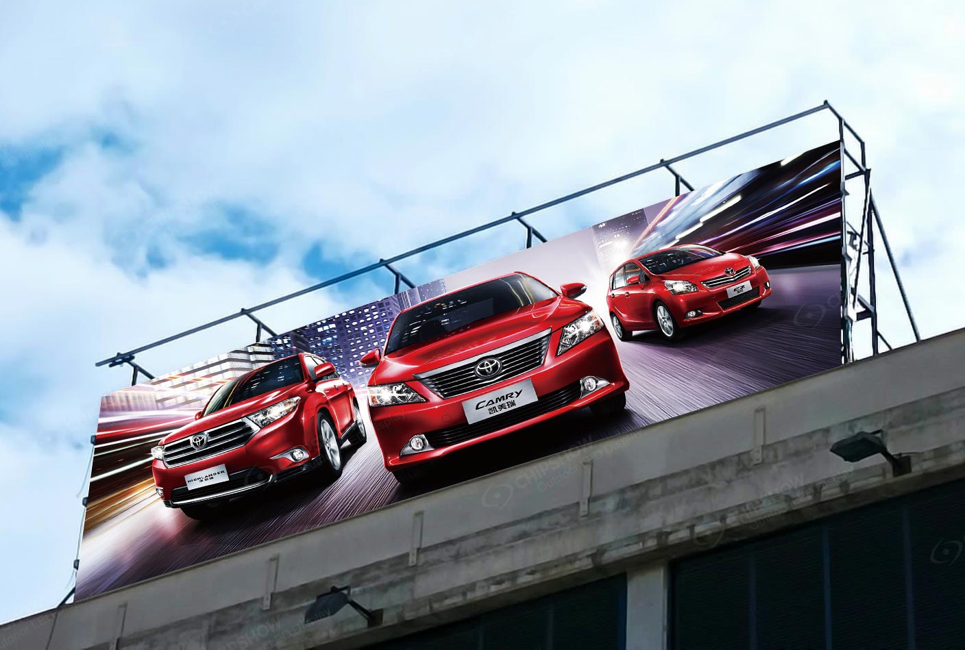 Écran publicitaire LED extérieur P10 sur la côte espagnole